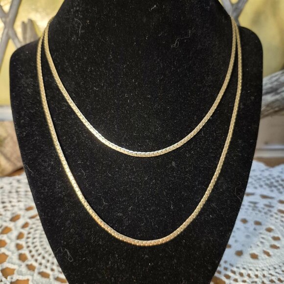 Vintage 36" Brass Snake Chain Necklace - Picture 4 of 9